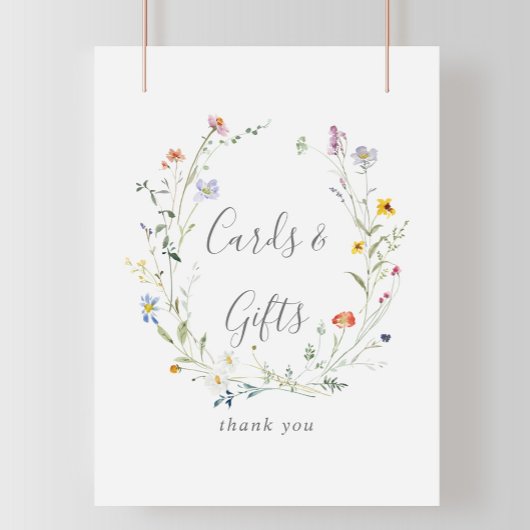 Poster Symbole Wild Multicolor Floral Cartes et Cadeaux