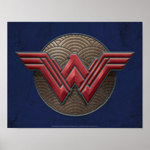 Poster Symbole Wonder Woman sur les cercles concentrés