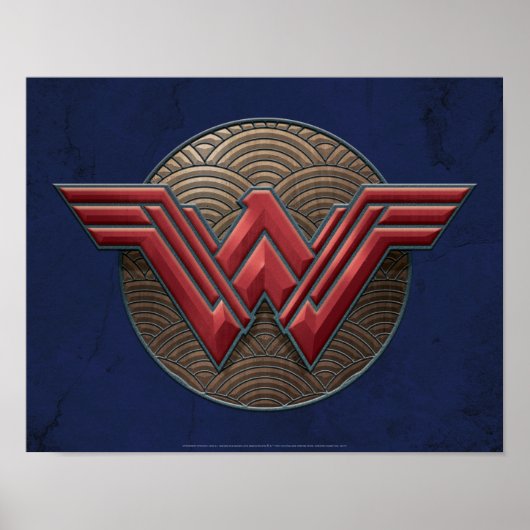 Poster Symbole Wonder Woman sur les cercles concentrés (Devant)