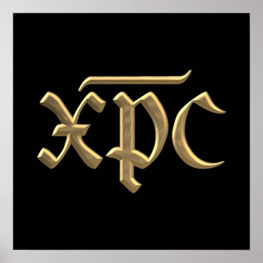 Poster Symbole XPC "3D" en or (Devant)