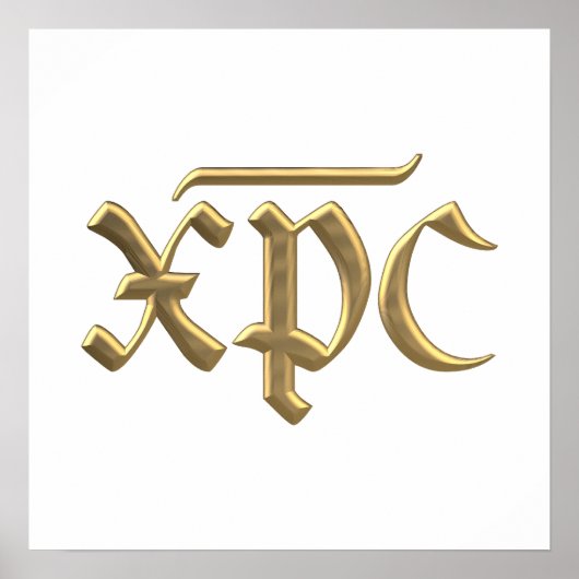 Poster Symbole XPC "3D" en or (Devant)