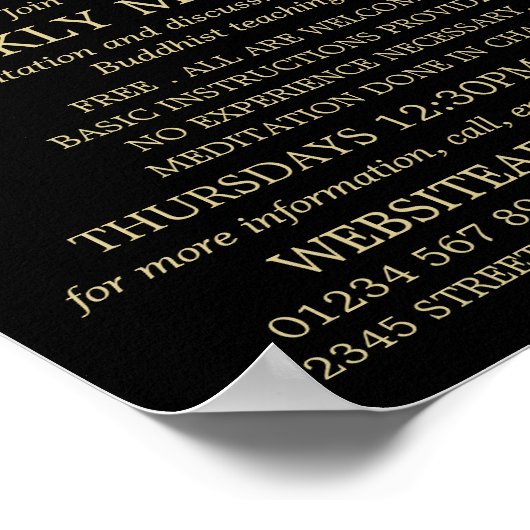 Poster Symbole Yin & Yang, Groupe Bouddhiste Publicité (Coin)