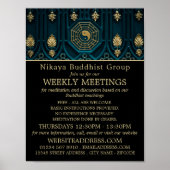 Poster Symbole Yin & Yang, Groupe Bouddhiste Publicité (Devant)