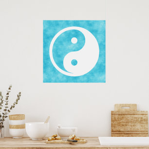 Poster Symbole Yin Yang - tatouage solide design 2