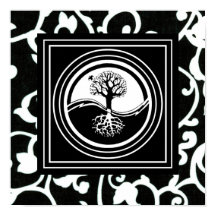 Symbole Yin Yang Tree Harmonie noire blanche