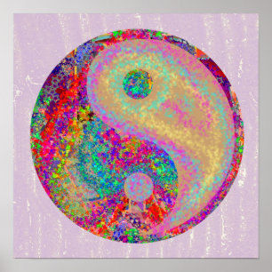 Poster Symbole YIN YinYang chinois de l'équilibre de vie