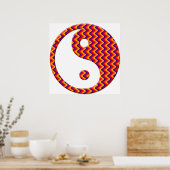 Poster Symbole Zig Zag Yin Yang (Cuisine)