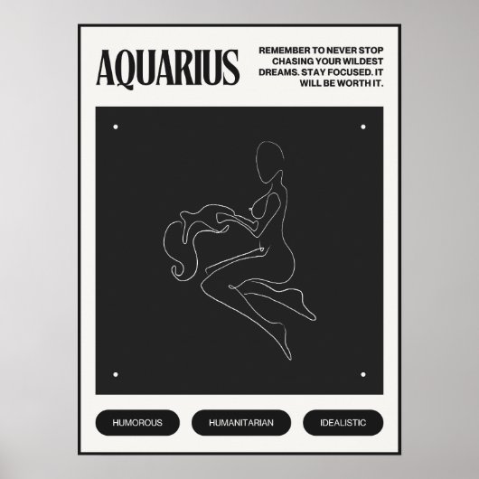 Poster SYMBOLE Zodiaque Aquarius (Devant)