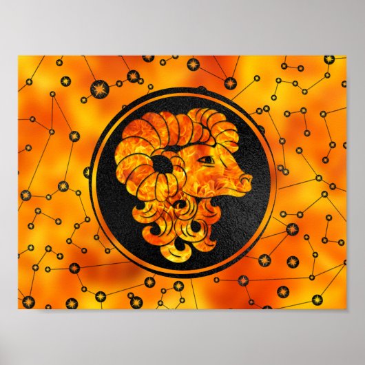 Poster Symbole Zodiaque d'Aries (Devant)