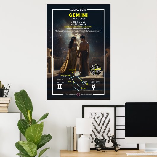 Poster SYMBOLE Zodiaque DE GEMini (Bureau à domicile)
