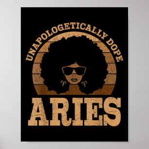 Poster Symbole Zodiaque de la femme noire Aries Queen Afr