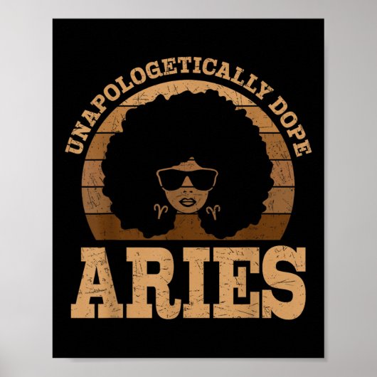 Poster Symbole Zodiaque de la femme noire Aries Queen Afr (Devant)