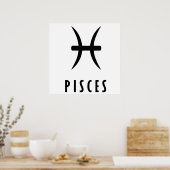 Poster Symbole zodiaque de Pisces (Cuisine)