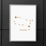 Poster SYMBOLE Zodiaque Moderne Gemini Or | Air de l'élém<br><div class="desc">SYMBOLE Zodiaque Moderne Gemini Or | Air de l'élément</div>