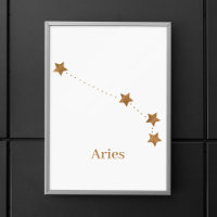 SYMBOLE Zodiaque moderne Gold Aries | Incendie d'é