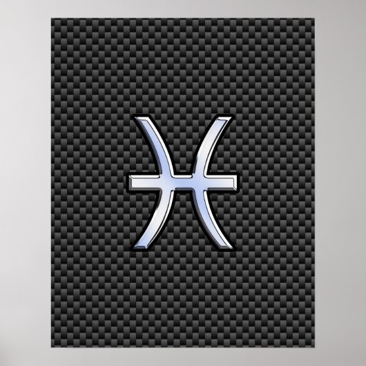 Poster Symbole zodiaque Pisces sur l'impression de fibre  (Devant)
