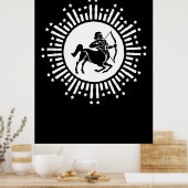 Poster Symbole zodiaque Sagittarius avec Starburst (Cuisine)