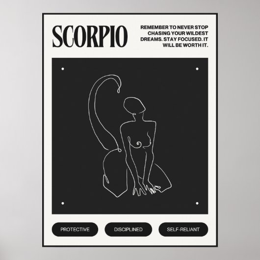 Poster SYMBOLE Zodiaque Scorpio (Devant)