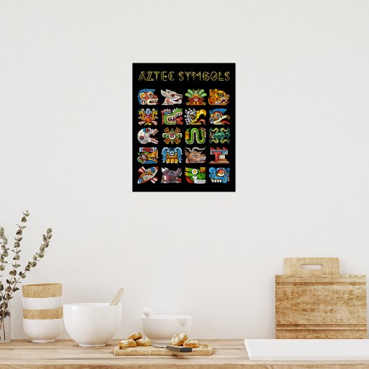 Poster Symboles aztèques (Cuisine)