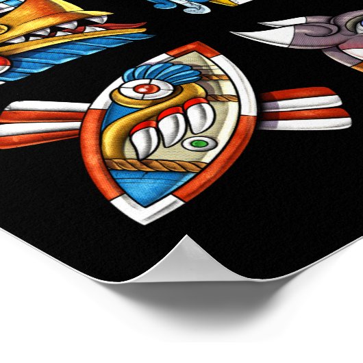 Poster Symboles aztèques (Coin)