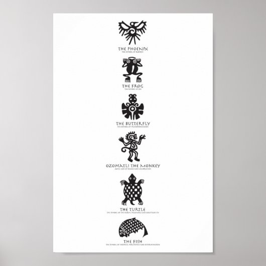 Poster Symboles aztèques (Devant)