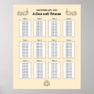 Poster Symboles celtiques et feuillage 12 table
