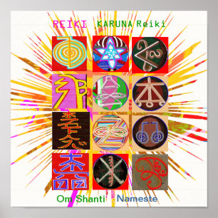 Poster Symboles curatifs de REIKI KARUNA