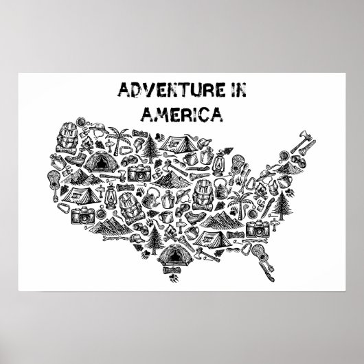 Poster Symboles de carte Adventure In America (Devant)