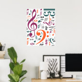 Poster Symboles de musique (Bureau à domicile)