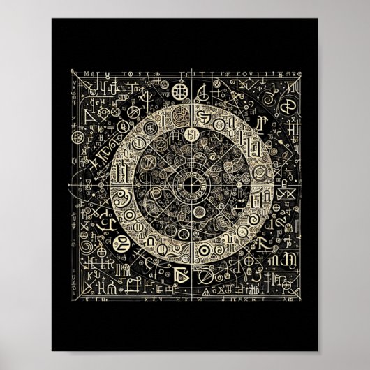 Poster Symboles de script anciens (Devant)