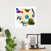 Poster Symboles d'état du Texas (Bureau à domicile)
