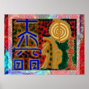 Poster Symboles du Maître de Guérison Reiki Karuna