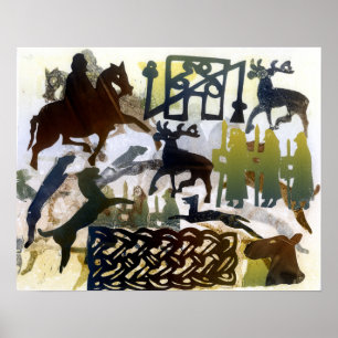 Poster Symboles et laçage Pictish
