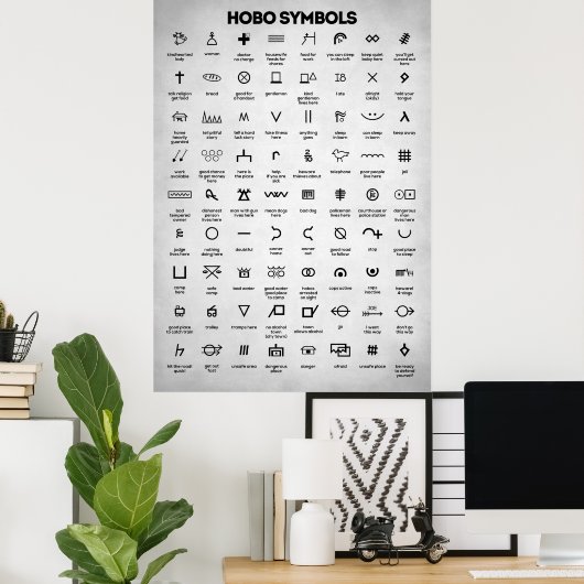 Poster Symboles Hobo (Bureau à domicile)