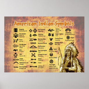 Poster Symboles indiens indigènes