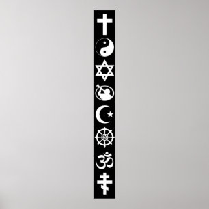 POSTER SYMBOLES MAJEURS DES RELIGIONS MONDIALES
