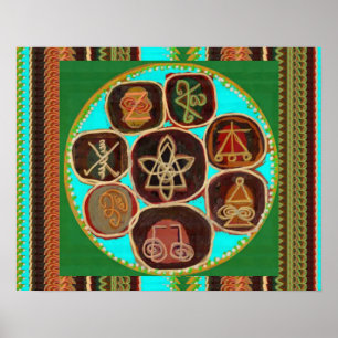 Poster Symboles principaux 99 de KARUNA Handcrafted par