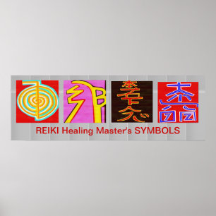 Poster Symboles principaux REIKI - Base OmMANTRA