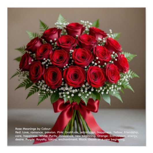 Poster Symbolisme de la rose (Devant)