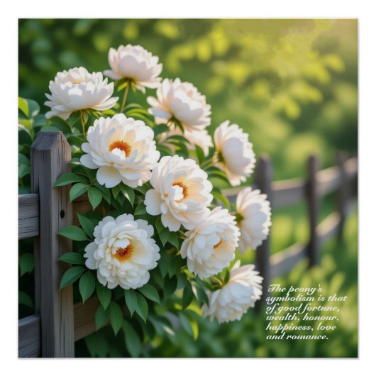 Poster Symbolisme du pivoine (Devant)