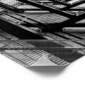 Poster Symétrie de l'architecture industrielle Noir et bl (Coin)