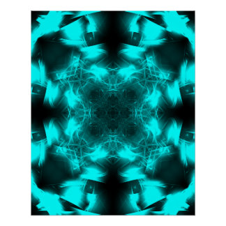 Poster Symétrie de plasma aquatique Art fractal