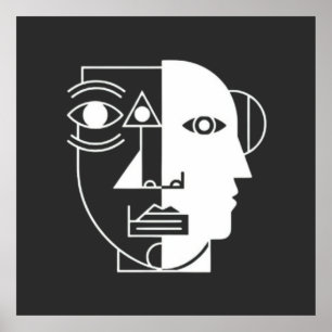 Poster Symétrie interrompue : Le visage entre les angles