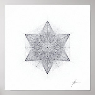 Poster Symétrie Spirituelle : Géométrie Sacrée Icosaèdre