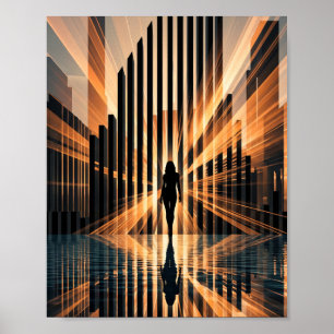 Poster Symétrique Art de Silhouette de Tunnel de Ville Do