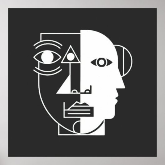 Poster Symmetry Interrupted: The Face Between Angles T-Sh (Devant)