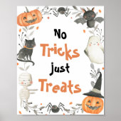 Poster Sympa Halloween Ghost No Tricks Just Traite Signal (Devant)