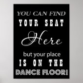 Poster Sympa panneau Mariage réception danse et siège (Devant)