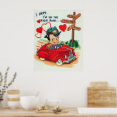 Poster Sympa rétro vintage Valentine (Cuisine)