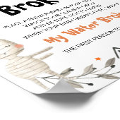 Poster Sympathique Baby shower d'Halloween Mon Eau Broyé (Coin)